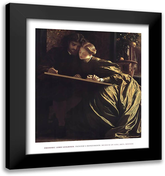 Painter's Honeymoon 28x32 Black Modern Wood Framed Art Print Poster by Leighton, Frederic