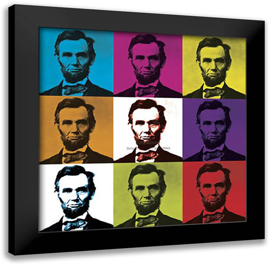 Abraham Lincoln 16x16 Black Modern Wood Framed Art Print Poster