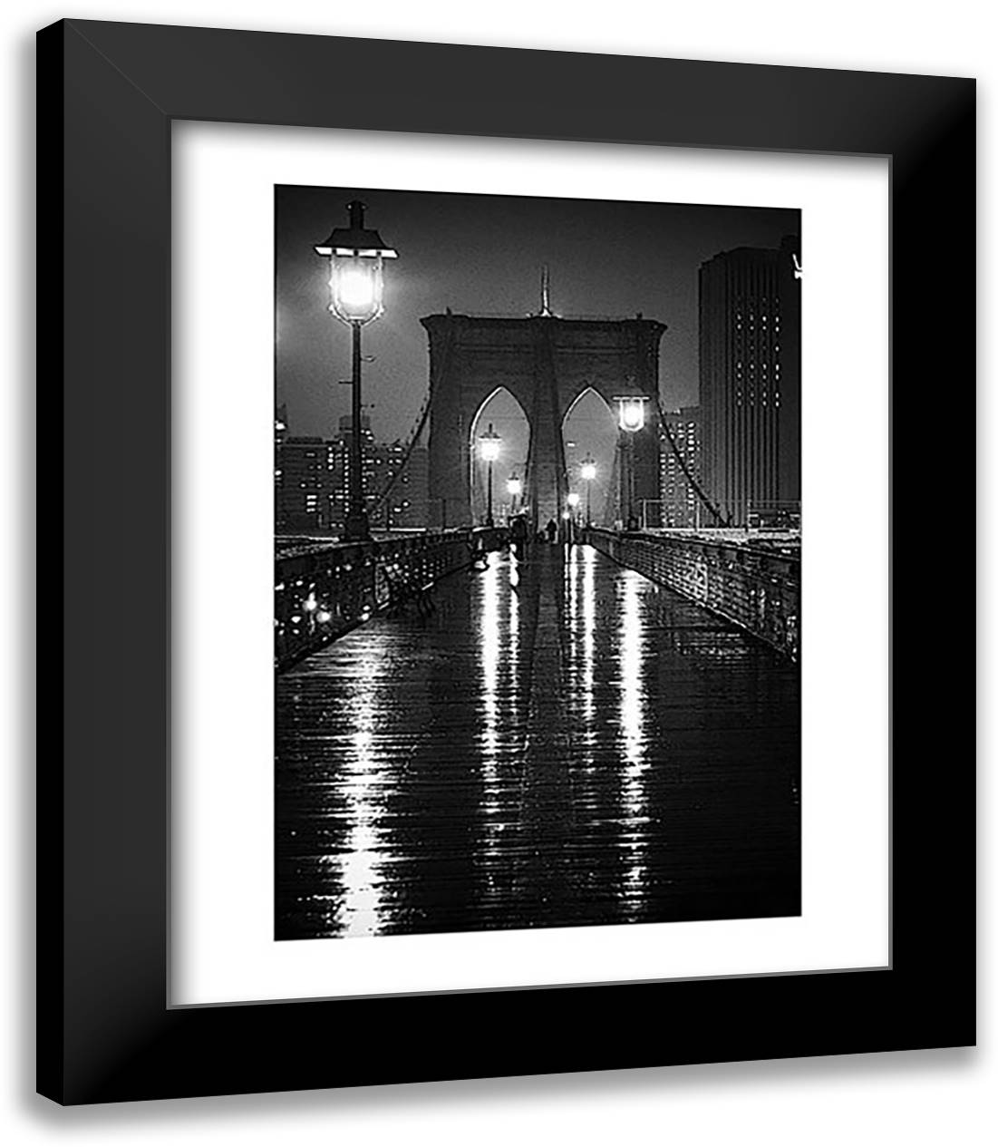 Brooklyn Bridge 15x18 Black Modern Wood Framed Art Print Poster by Lugovsky, Oleg