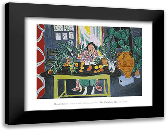 Interior with an Etruscan Vase (Intrieur au vase trusque), 1940 36x28 Black Modern Wood Framed Art Print Poster by Matisse, Henri