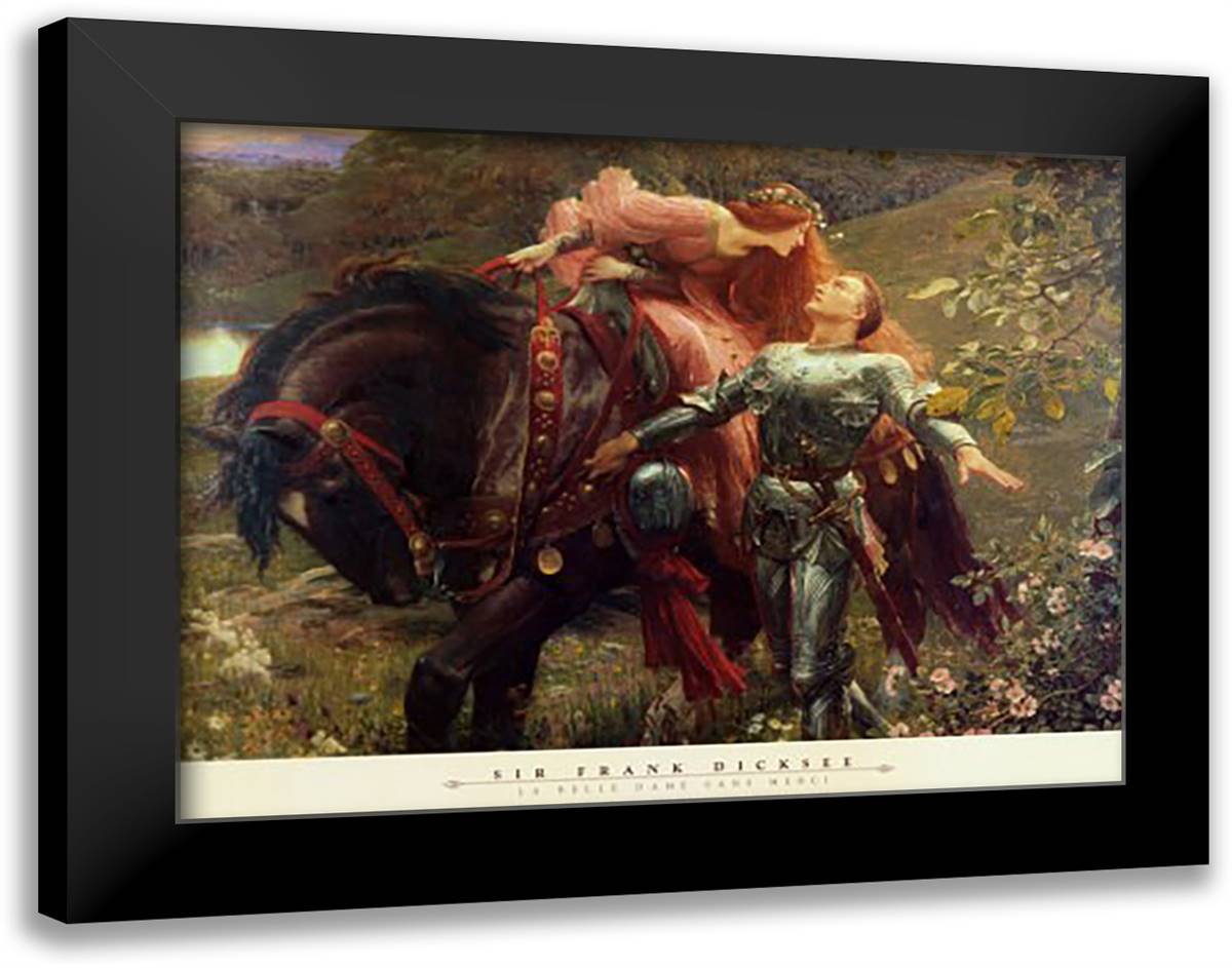 La belle dame sans merci 36x28 Black Modern Wood Framed Art Print Poster by Dicksee, Frank