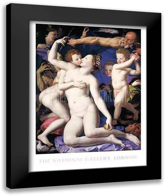 An Allegory with Venus and Cupid 28x36 Black Modern Wood Framed Art Print Poster by Bronzino, Agnolo