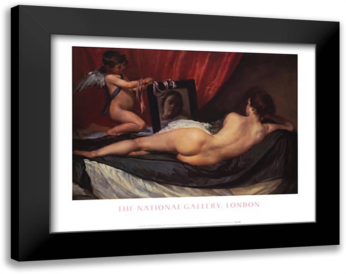 The Toilet of Venus ('The Rokeby Venus') 36x28 Black Modern Wood Framed Art Print Poster by Velazquez, Diego