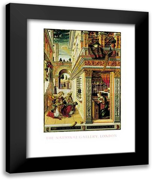 Annunciation, with Saint Emidius 28x36 Black Modern Wood Framed Art Print Poster