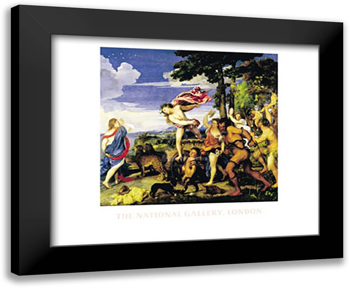 Bacchus and Ariadne 36x28 Black Modern Wood Framed Art Print Poster by Titian