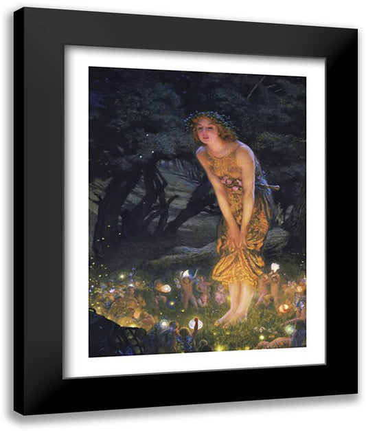 Midsummer Eve, c.1908 28x36 Black Modern Wood Framed Art Print Poster by Hughes, Edward Robert