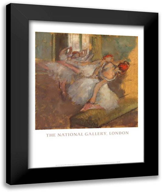 Ballet Dancers 28x36 Black Modern Wood Framed Art Print Poster by Degas, Edgar