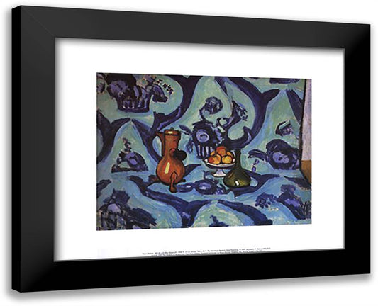 Still Life with Tablecloth 18x15 Black Modern Wood Framed Art Print Poster by Matisse, Henri