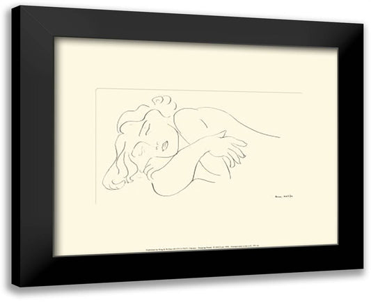 Sleeping Model (embossed) 18x15 Black Modern Wood Framed Art Print Poster by Matisse, Henri