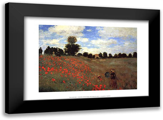 Wild Poppies 23x17 Black Modern Wood Framed Art Print Poster by Monet, Claude