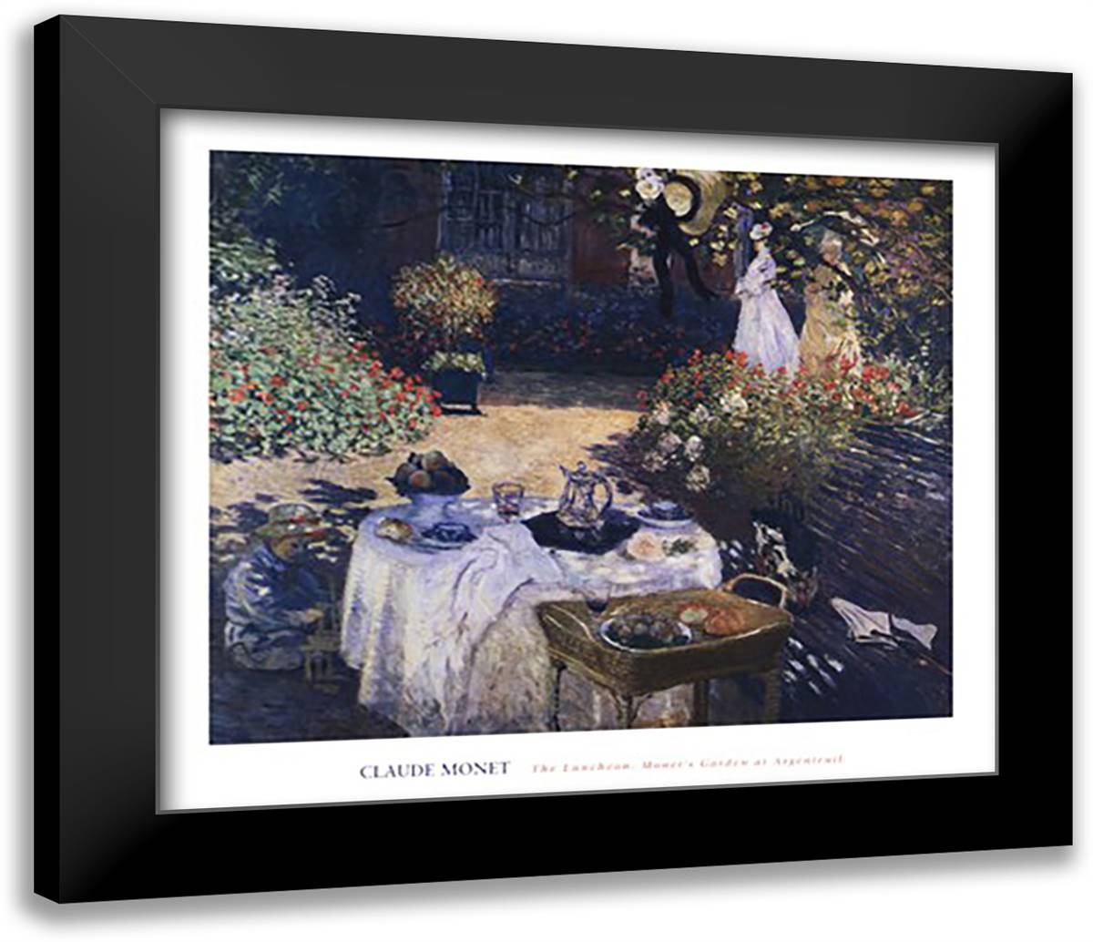 Luncheon at Argenteuil 34x28 Black Modern Wood Framed Art Print Poster by Monet, Claude