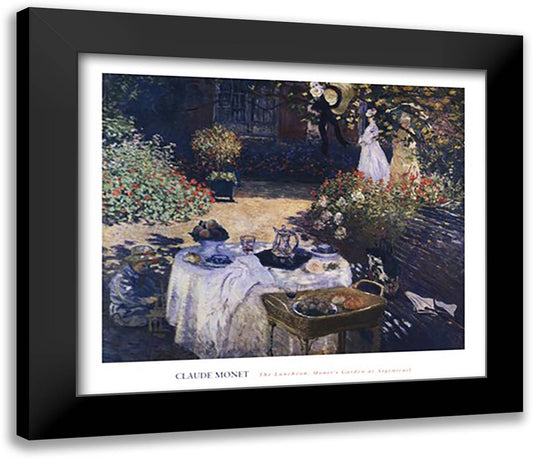 Luncheon at Argenteuil 34x28 Black Modern Wood Framed Art Print Poster by Monet, Claude