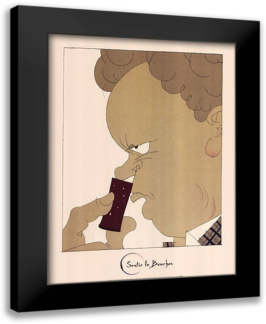 Sentir le bouchon 19x25 Black Modern Wood Framed Art Print Poster by Martin