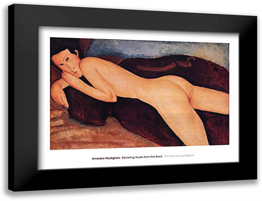 Reclining Nude from the Back, c.1917 40x28 Black Modern Wood Framed Art Print Poster by Modigliani, Amedeo