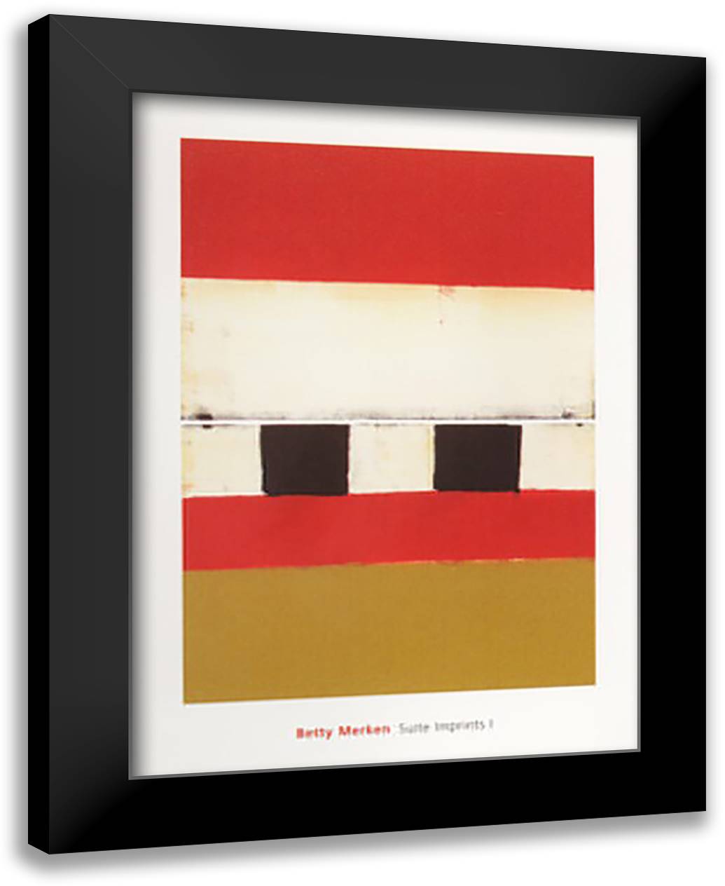 Betty Merken - Suite Imprints I 24x32 Black Modern Wood Framed Art Print Poster by Merken, Betty