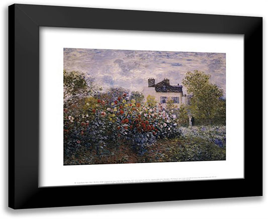 The Artist's Garden in Argenteuil (A Corner of the Garden with Dahlias), c.1873 18x15 Black Modern Wood Framed Art Print Poster by Monet, Claude