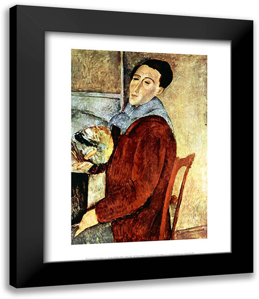 Self Portrait 15x18 Black Modern Wood Framed Art Print Poster by Modigliani, Amedeo