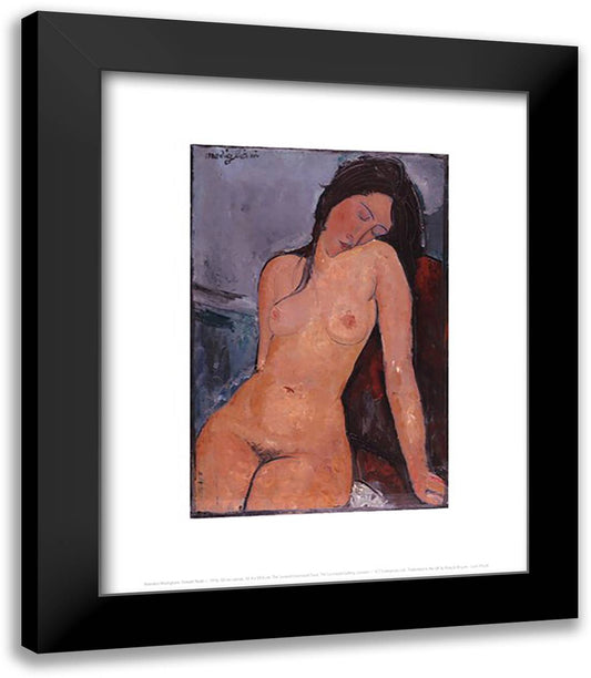 Seated Nude, ca. 1917 15x18 Black Modern Wood Framed Art Print Poster by Modigliani, Amedeo