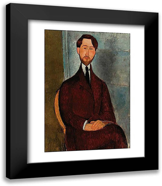 Portrait of Leopold Zborowski 15x18 Black Modern Wood Framed Art Print Poster by Modigliani, Amedeo