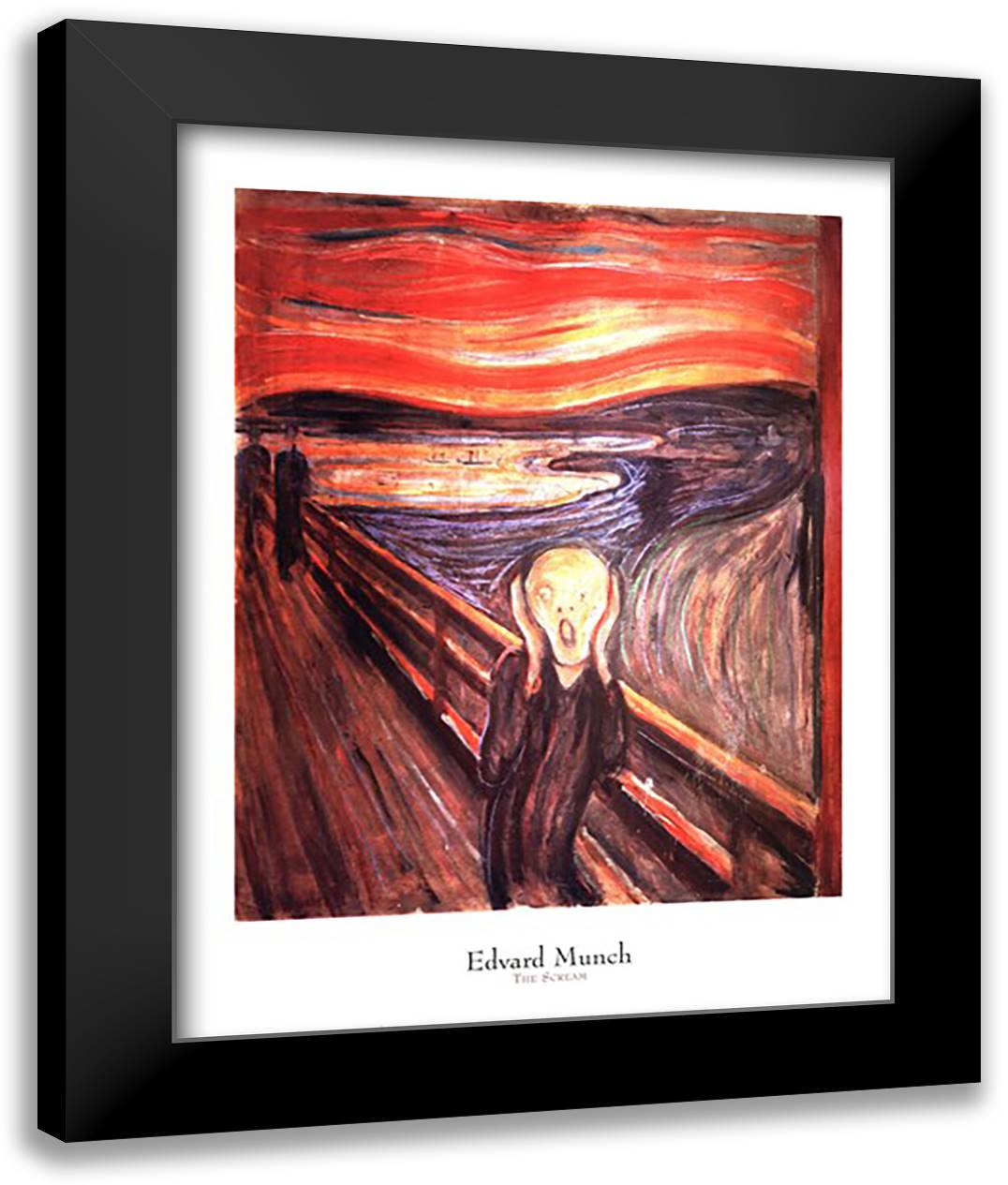 The Scream, c.1893 28x36 Black Modern Wood Framed Art Print Poster by Munch, Edvard