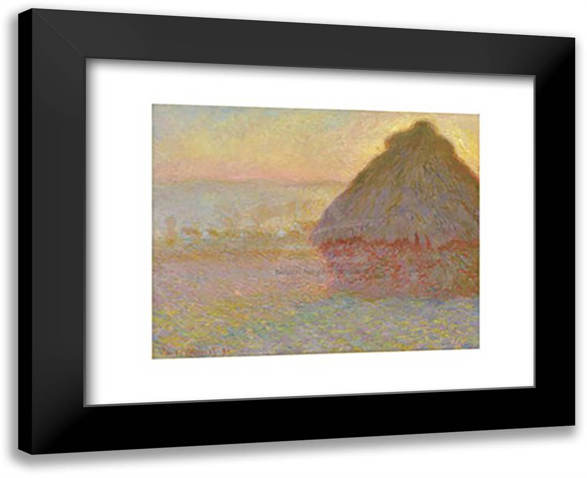 Grainstack (Sunset), 1891 18x15 Black Modern Wood Framed Art Print Poster by Monet, Claude