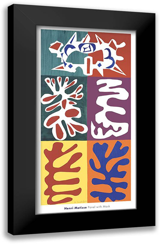 Panel with Mask, 1947 20x40 Black Modern Wood Framed Art Print Poster by Matisse, Henri