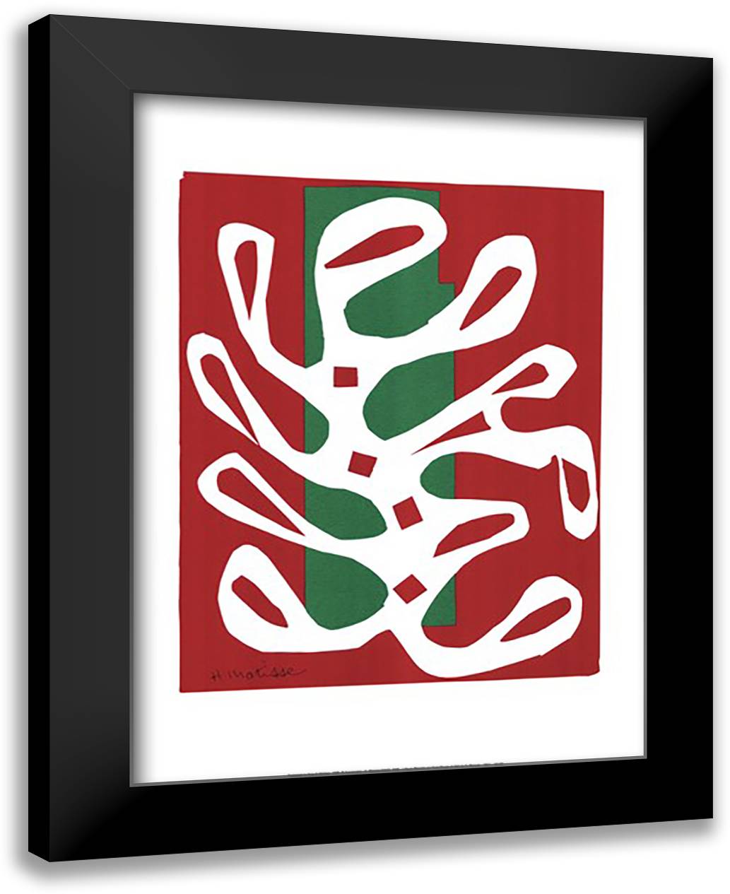 Algue blanche (serigraph) 24x32 Black Modern Wood Framed Art Print Poster by Matisse, Henri