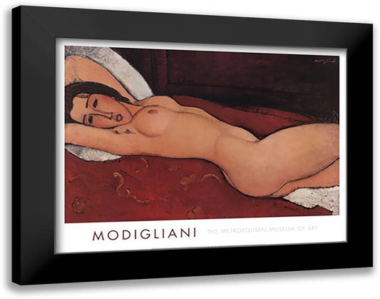 Reclining Nude 40x28 Black Modern Wood Framed Art Print Poster by Modigliani, Amedeo