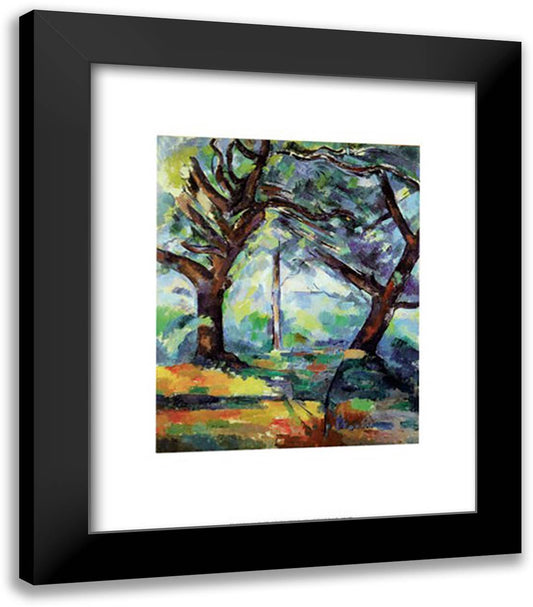 Big Trees 20x24 Black Modern Wood Framed Art Print Poster by Cezanne, Paul
