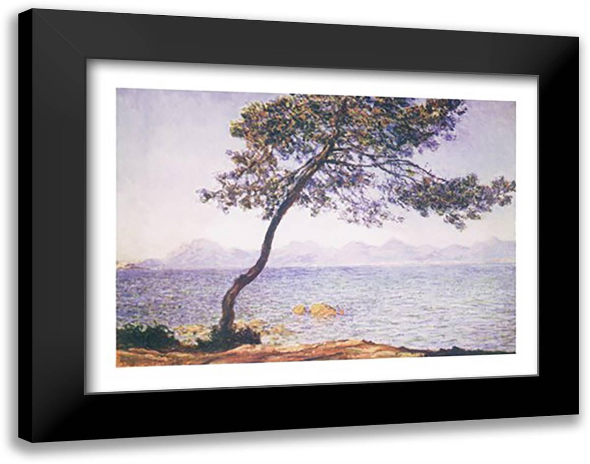 Antibes 24x20 Black Modern Wood Framed Art Print Poster by Monet, Claude