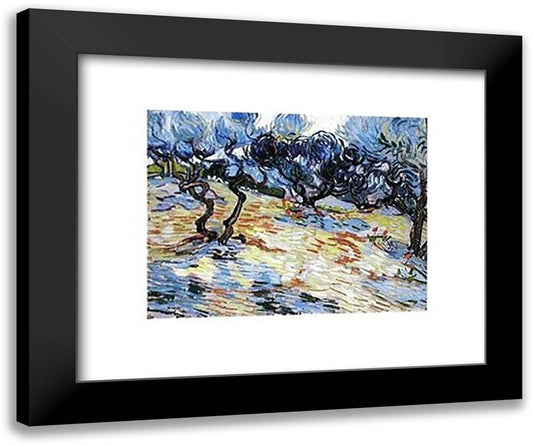Olive Trees 24x20 Black Modern Wood Framed Art Print Poster by Van Gogh, Vincent
