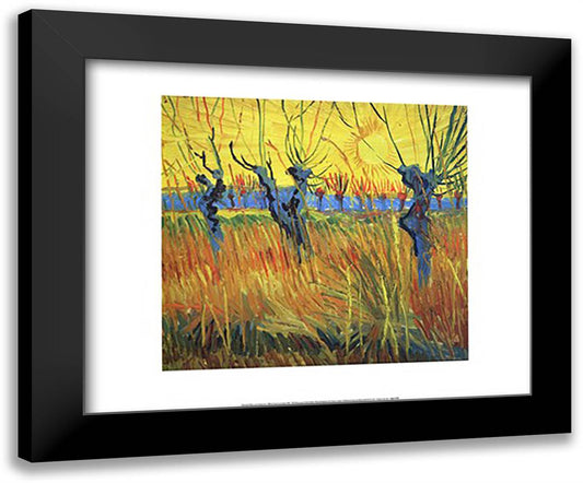 Pollarded Willow and Sunset 24x20 Black Modern Wood Framed Art Print Poster by Van Gogh, Vincent