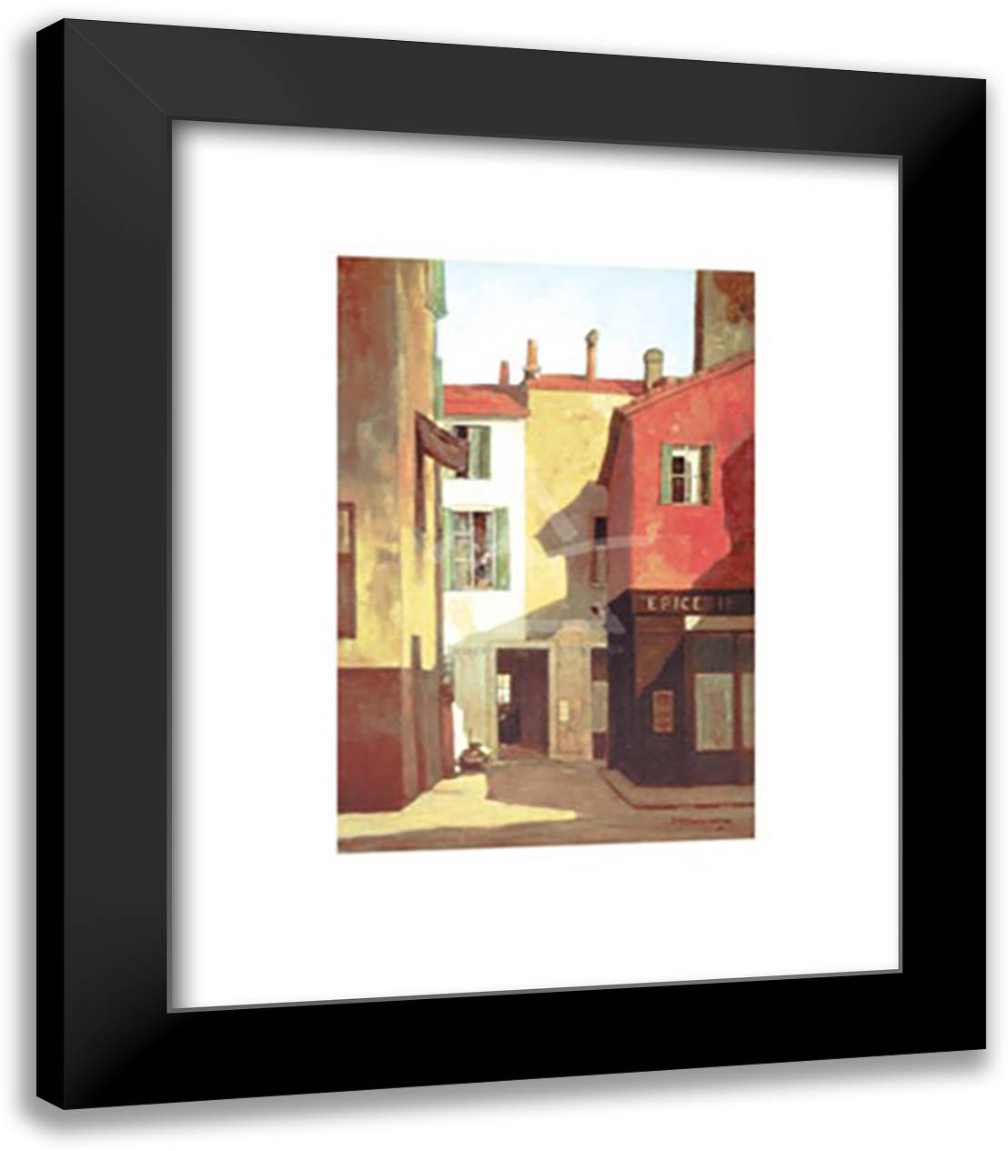 La rue Annette 20x24 Black Modern Wood Framed Art Print Poster by Cameron, D.