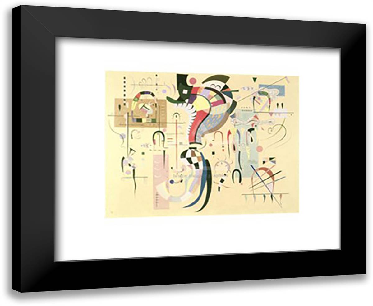 Milieu Accompagne 24x20 Black Modern Wood Framed Art Print Poster by Kandinsky, Wassily