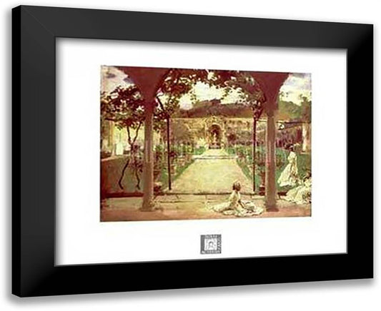 Scene in a Garden 24x20 Black Modern Wood Framed Art Print Poster by Sargent, John Singer
