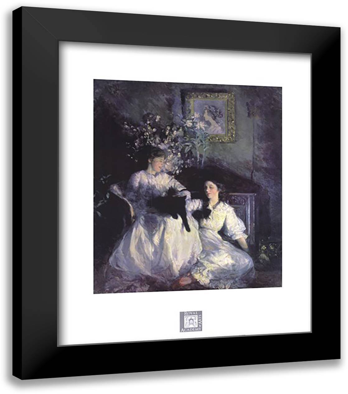 Confidences 20x24 Black Modern Wood Framed Art Print Poster by Bramley