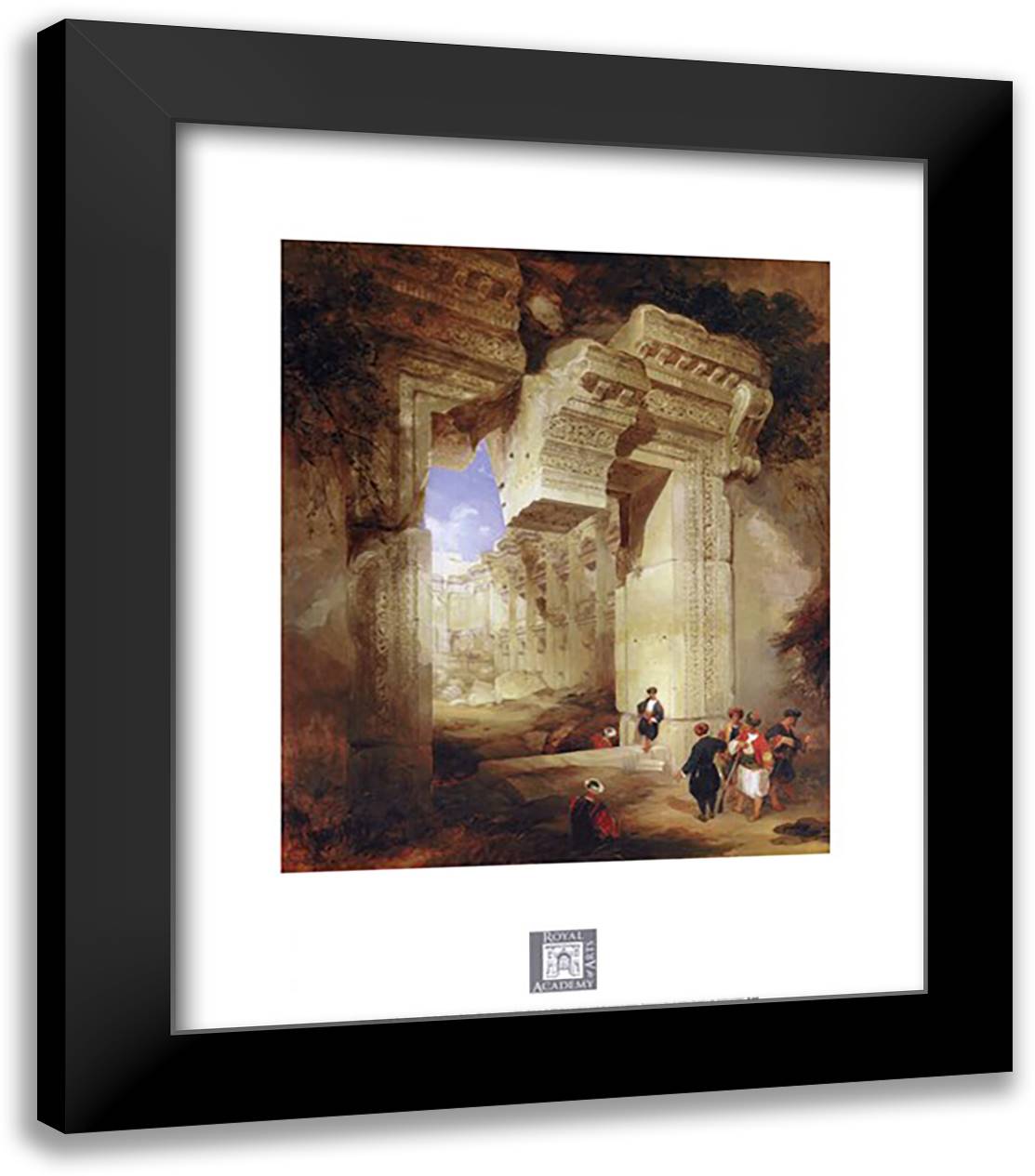 D. Roberts - Gateway of the Great Temple Size 20x24 Black Modern Wood Framed Art Print Poster by Roberts, David