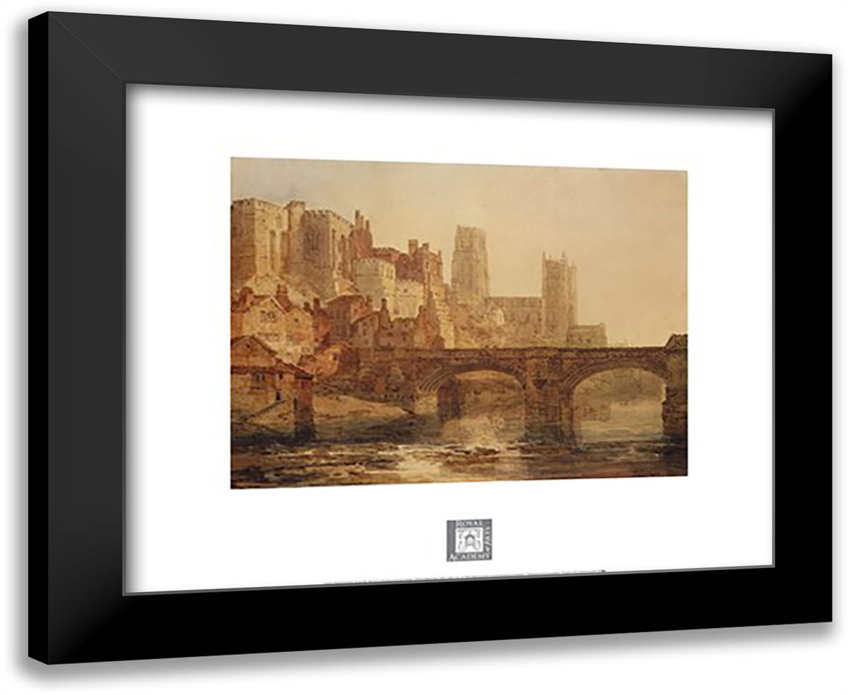 Durham Cathedral 24x20 Black Modern Wood Framed Art Print Poster by Turner, J.M.W.