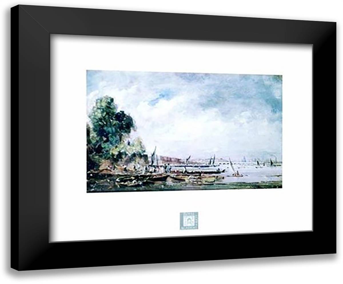 Constable, John - The Thames and Waterloo Bridge Size 24x20 Black Modern Wood Framed Art Print Poster by Constable, John