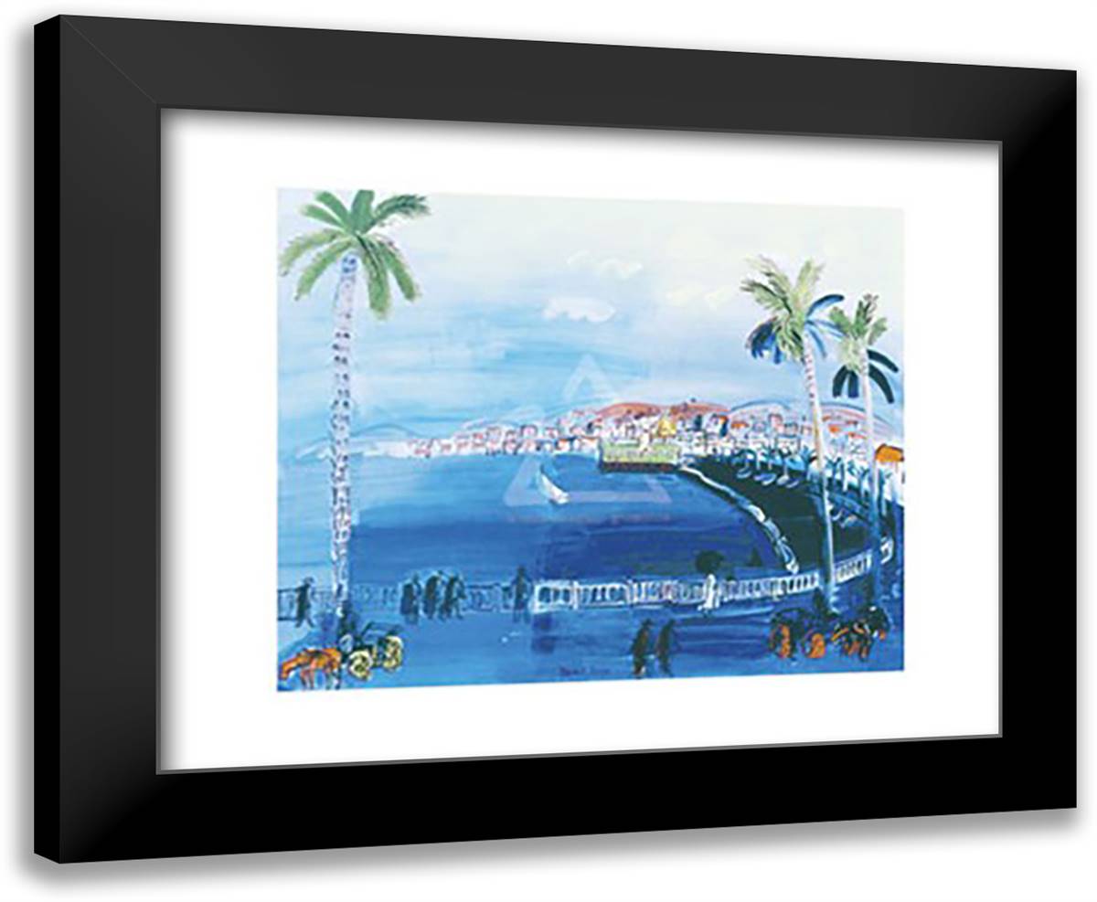 Baie des Anges-Nice, 1926 24x20 Black Modern Wood Framed Art Print Poster by Dufy, Raoul