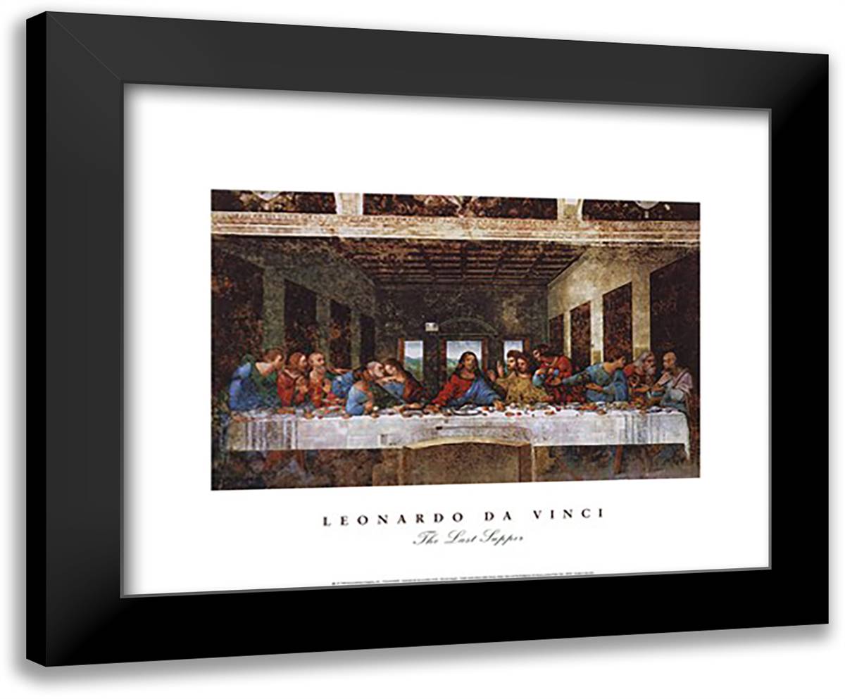 The Last Supper 24x20 Black Modern Wood Framed Art Print Poster by da Vinci, Leonardo