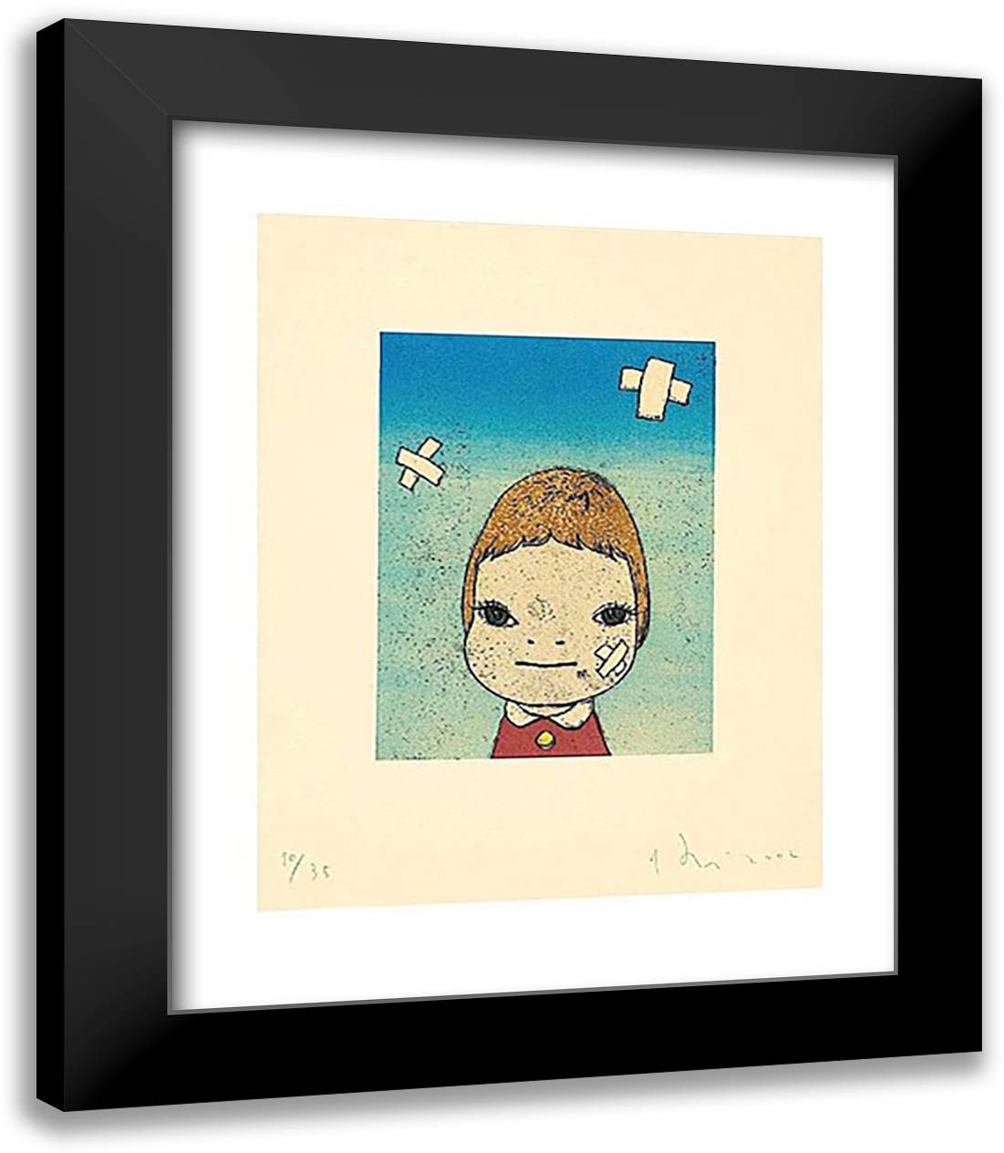 Green Eyes, 2002 15x18 Black Modern Wood Framed Art Print Poster by Nara, Yoshitomo