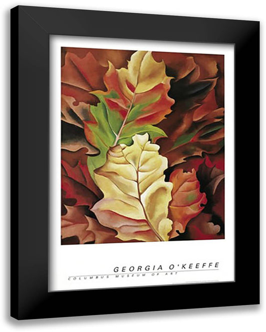 Autumn Leaves - Lake George 28x40 Black Modern Wood Framed Art Print Poster by O'Keeffe, Georgia