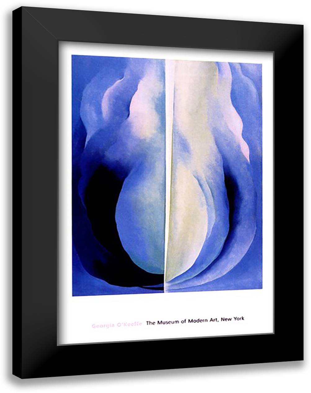 Abstraction Blue 26x38 Black Modern Wood Framed Art Print Poster by O'Keeffe, Georgia