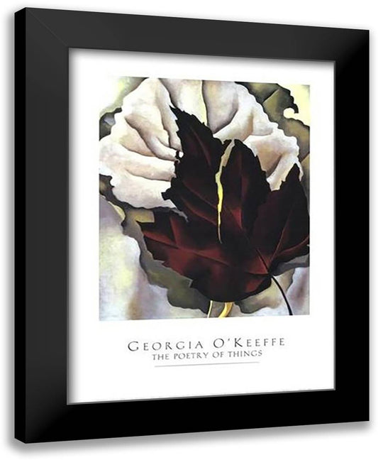 Pattern of Leaves 22x28 Black Modern Wood Framed Art Print Poster by O'Keeffe, Georgia