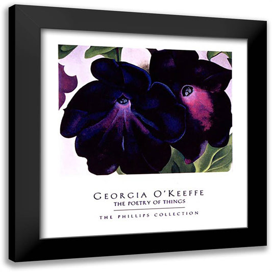 Black and Purple Petunias 28x29 Black Modern Wood Framed Art Print Poster by O'Keeffe, Georgia