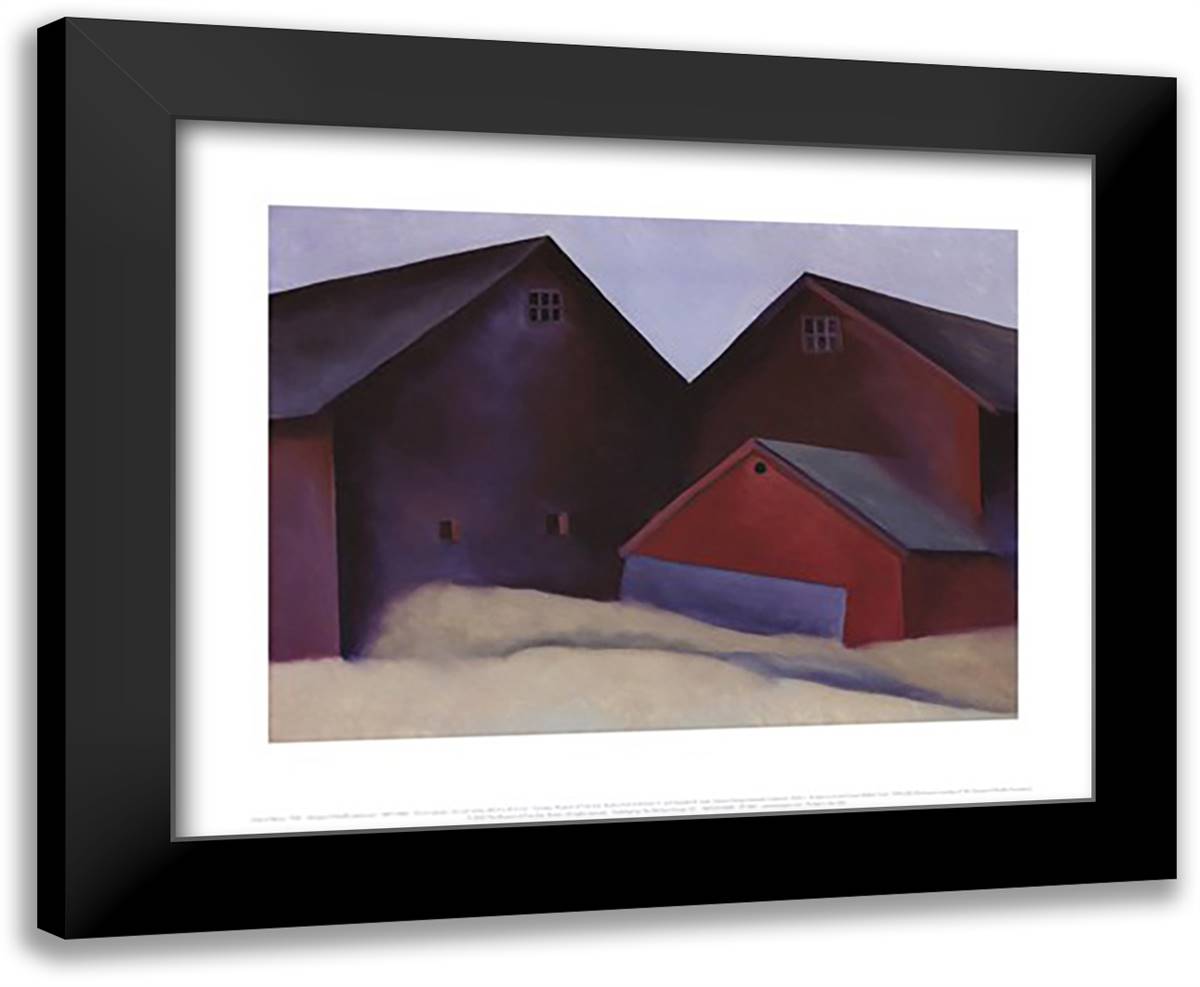 Ends of Barns, 1922 18x15 Black Modern Wood Framed Art Print Poster by O'Keeffe, Georgia