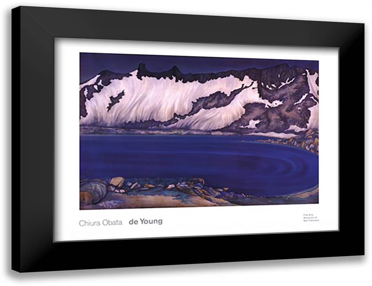 Lake Basin in the High Sierra, ca. 1930 40x28 Black Modern Wood Framed Art Print Poster by Obata, Chiura