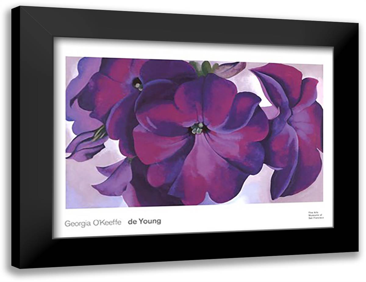 Petunias, 1925 40x28 Black Modern Wood Framed Art Print Poster by O'Keeffe, Georgia