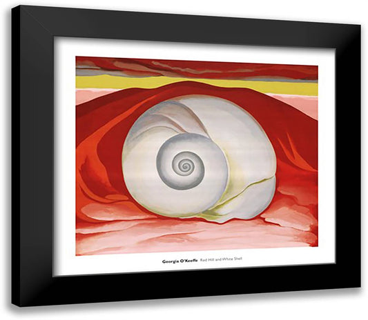 Red Hills with White Shell, 1938 32x28 Black Modern Wood Framed Art Print Poster by O'Keeffe, Georgia